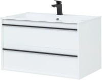 Тумба с раковиной Aquanet Lino 90 белый матовый