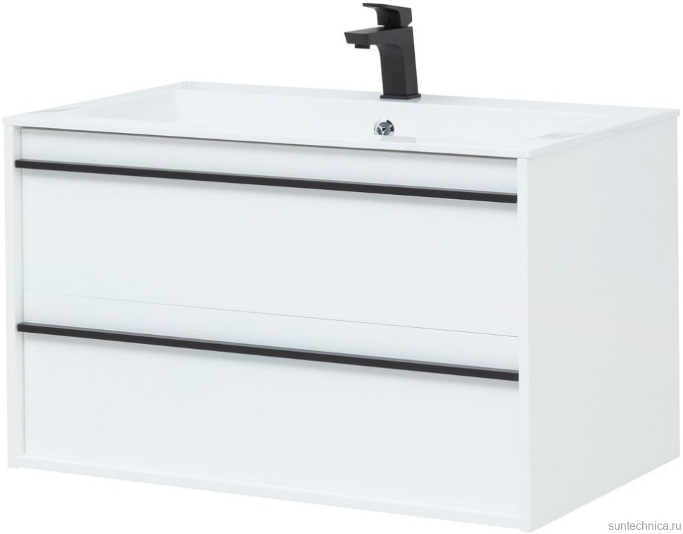 Тумба с раковиной Aquanet Lino 90 белый матовый