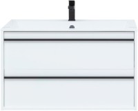Тумба с раковиной Aquanet Lino 90 белый матовый