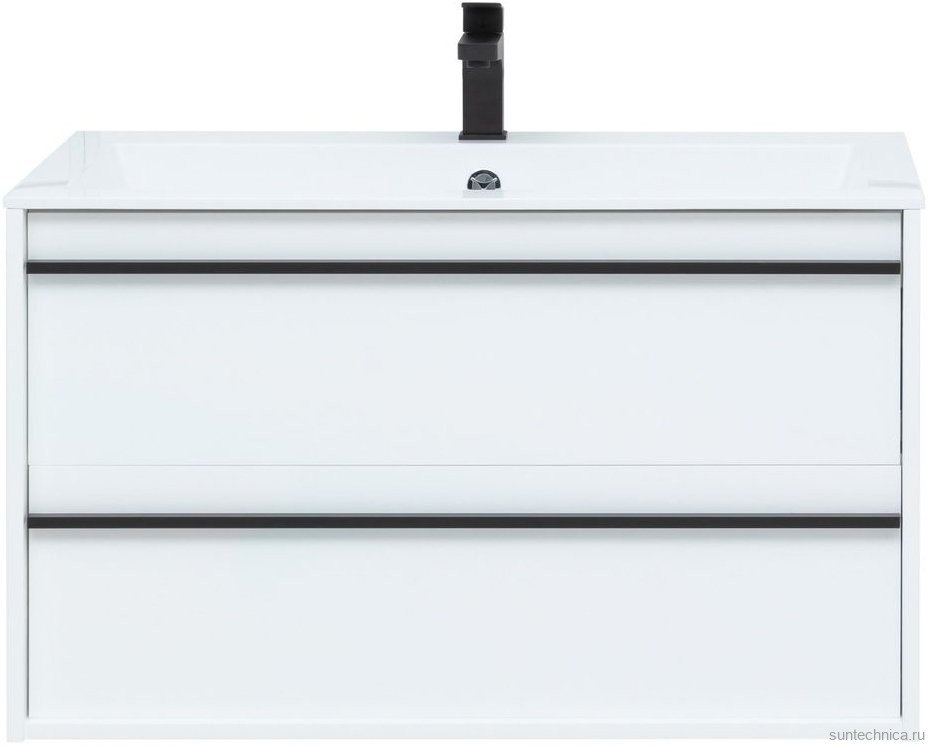 Тумба с раковиной Aquanet Lino 90 белый матовый