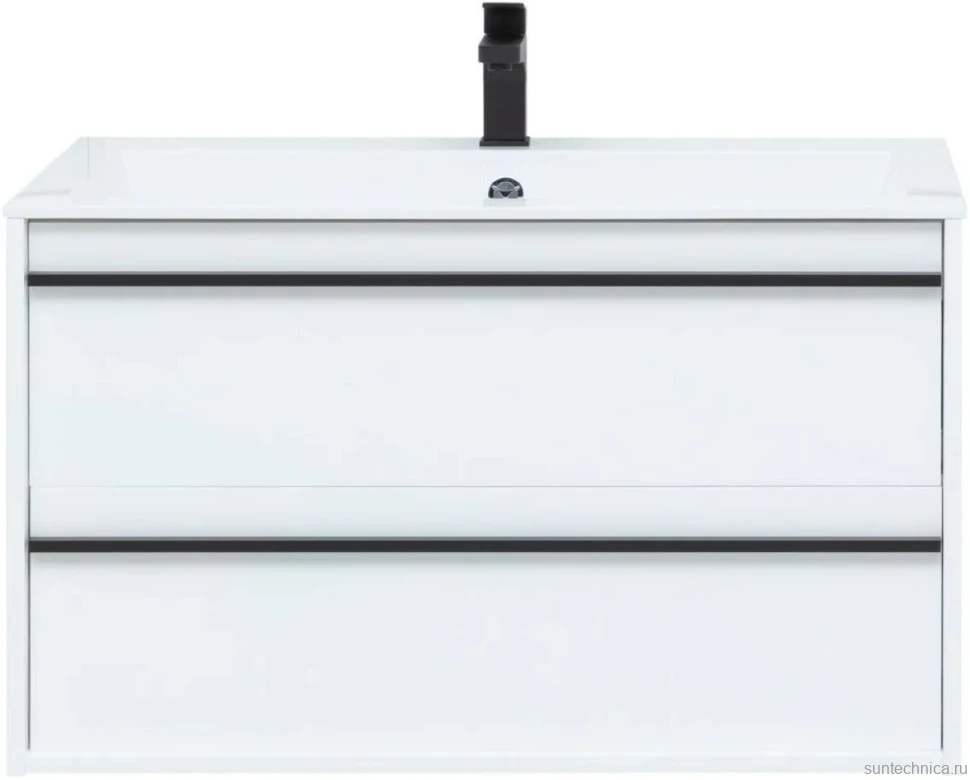 Тумба с раковиной Aquanet Lino 90 белый матовый