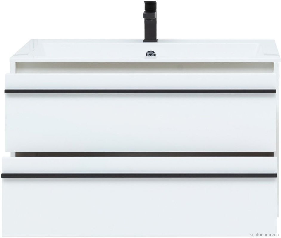 Тумба с раковиной Aquanet Lino 90 белый матовый
