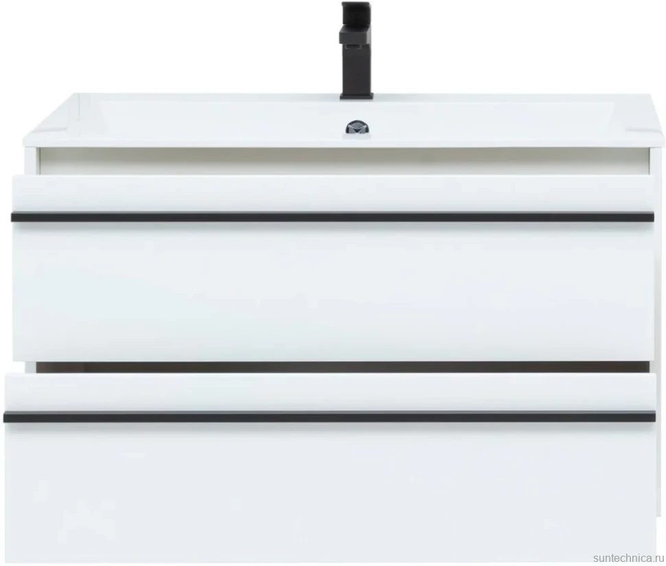 Тумба с раковиной Aquanet Lino 90 белый матовый