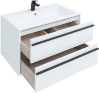 Тумба с раковиной Aquanet Lino 90 белый матовый