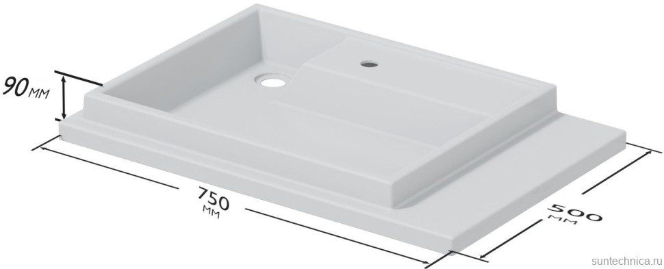 Мебель для ванной комнаты СаНта Луна L, 13 напольная, для стиральной машины