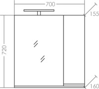 Мебель для ванной комнаты СаНта Луна L, 13 напольная, для стиральной машины