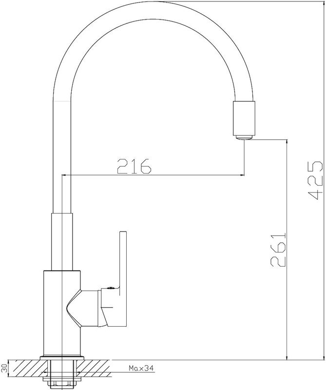 Смеситель для кухни Rossinka Z Z35-35U-Orange с гибким изливом