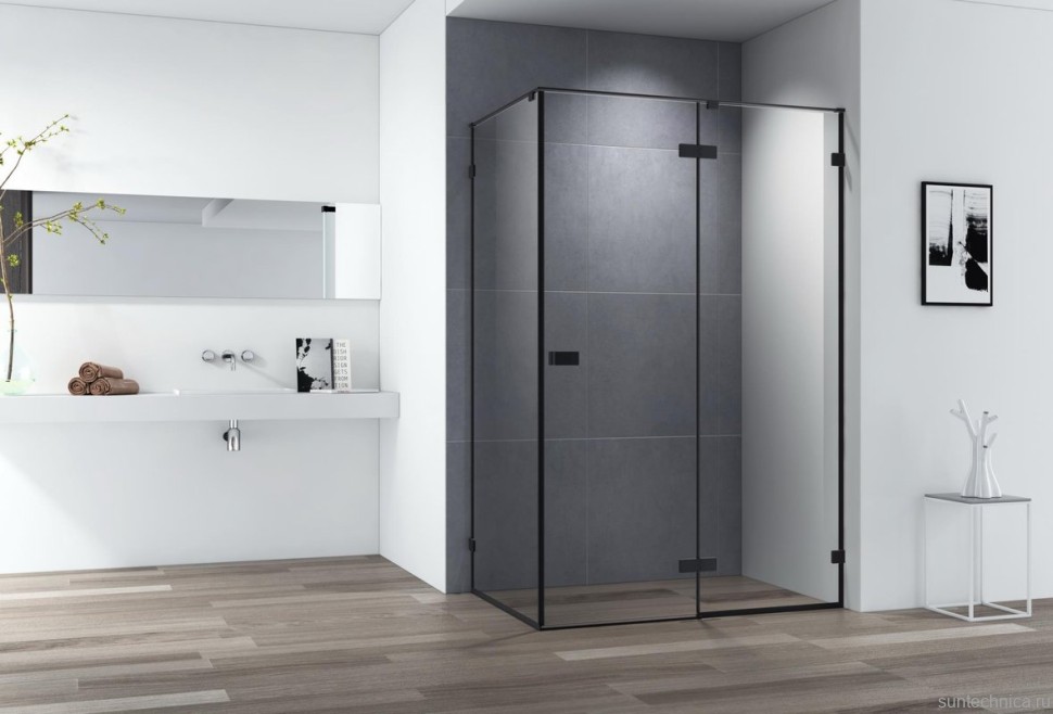 Душевой уголок Cezares Bellagio BELLAGIO-AH-1-120/100-C-NERO 120х100, черный