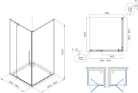 Душевой уголок Terminus Альба 03 3EW90х90B 90х90, черный