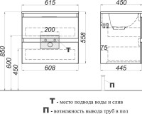 Мебель для ванной комнаты Aqwella 5 stars Accent 60 дуб золотой