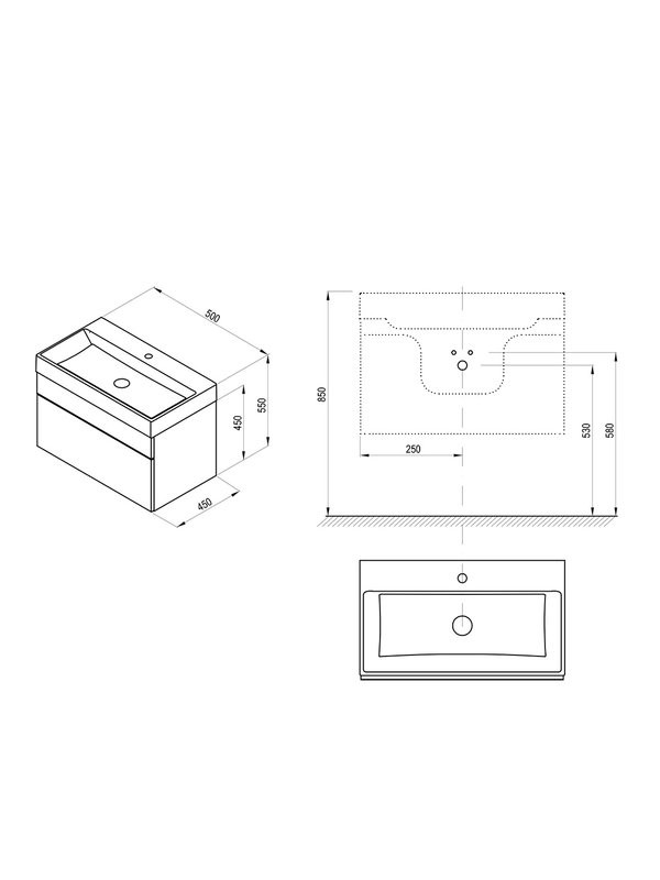Тумба под раковину без столешницы Ravak Natural SD 50 глянцевая белая