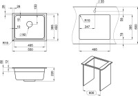 Мойка кухонная Granula Kitchen Space 5501U, алюминиум