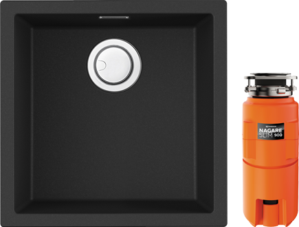 Комплект Мойка Omoikiri Yamakawa 45-U/I графит + Измельчитель Nagare slim 900