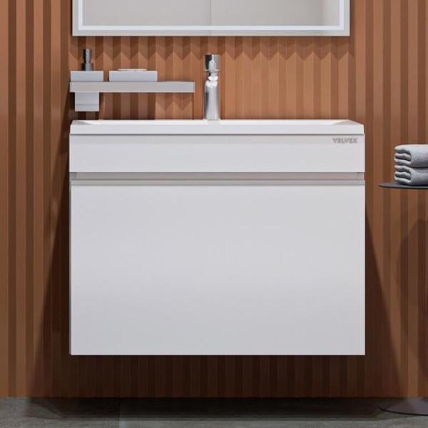 Тумба с раковиной Velvex Pulsus 70 белая