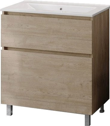 Тумба с раковиной Teymi Laina 75 напольная, светлый дуб