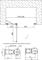 Душевая дверь в нишу Vegas Glass EP-F-1 115 01 01 L профиль белый, стекло прозрачное