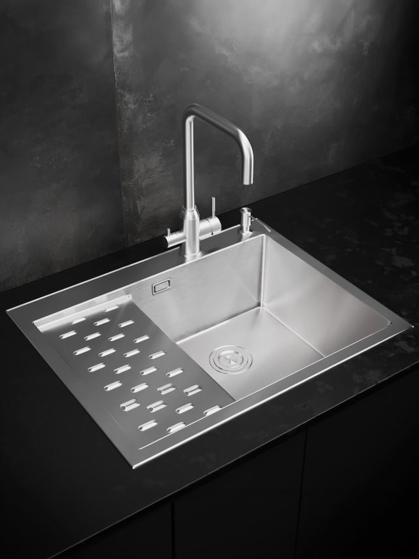 Мойка кухонная РМС MRK-6350R c дозатором, нержавеющая сталь