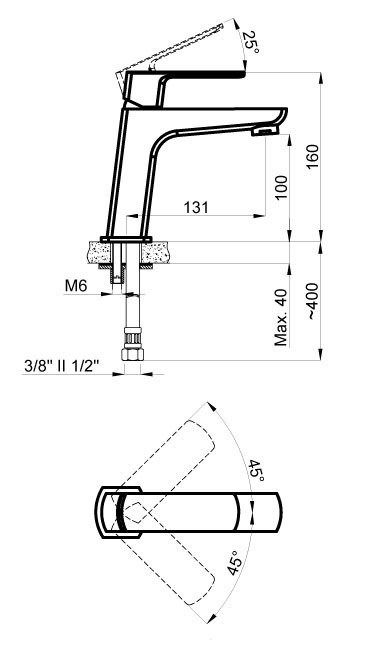 Смеситель для раковины AZARIO ATRI (AZ-15964501) хром