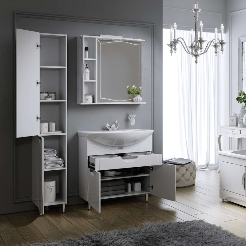 Зеркало-шкаф Alavann Monaco 80x75 L с подсветкой