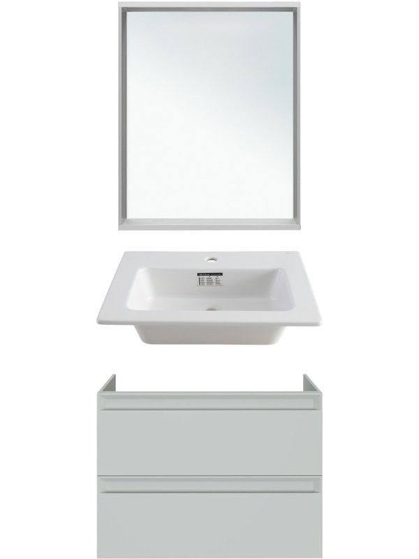 Мебель для ванной комнаты Allen Brau Eclipse 2.0 60 матовый папирус, раковина Fantasy Flat 62x47, без перелива, белая