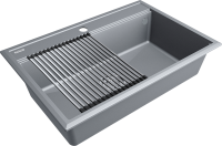 Комплект Мойка Paulmark Stepia + Step PM117551-GRM+R375-BS серый металлик + Измельчитель Bone Crusher BC 810-AS