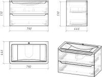 Тумба под раковину Grossman Адель 80 подвесная