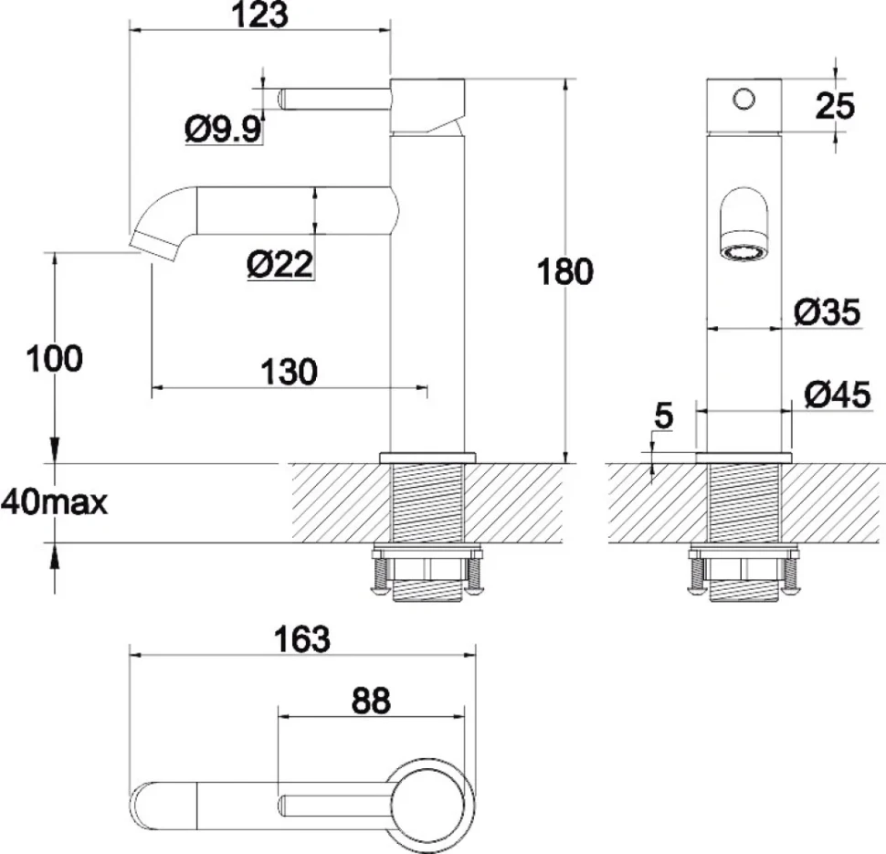 Смеситель для раковины WHITECROSS Y Y1211NIB брашированный никель