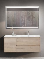 Тумба с раковиной BelBagno Kraft R, 120 2 ящика, дверца, rovere galifax bianco