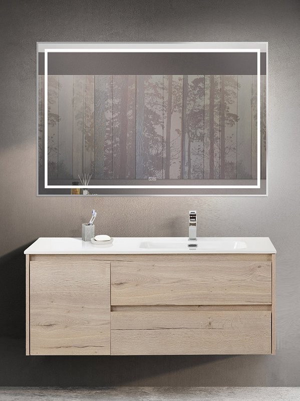 Тумба с раковиной BelBagno Kraft R, 120 2 ящика, дверца, rovere galifax bianco