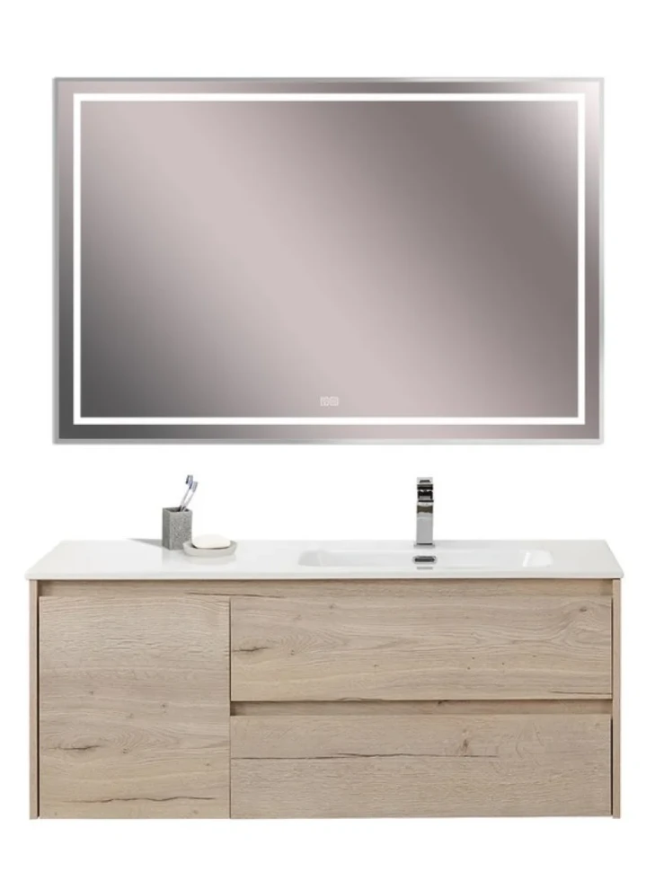 Тумба с раковиной BelBagno Kraft R, 120 2 ящика, дверца, rovere galifax bianco
