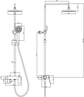 Душевая стойка Lemark Bronx LM3762GM графит
