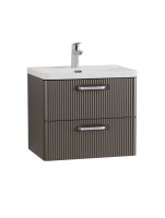 Тумба с раковиной BelBagno Due 50 ручки хром полированный, оружейная сталь