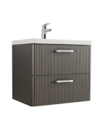 Тумба с раковиной BelBagno Due 50 ручки хром полированный, оружейная сталь