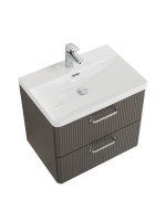 Тумба с раковиной BelBagno Due 50 ручки хром полированный, оружейная сталь