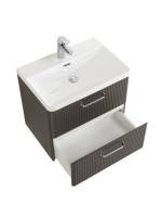 Тумба с раковиной BelBagno Due 50 ручки хром полированный, оружейная сталь