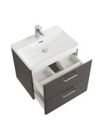 Тумба с раковиной BelBagno Due 50 ручки хром полированный, оружейная сталь