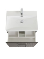 Тумба с раковиной BelBagno Due 50 ручки хром полированный, оружейная сталь