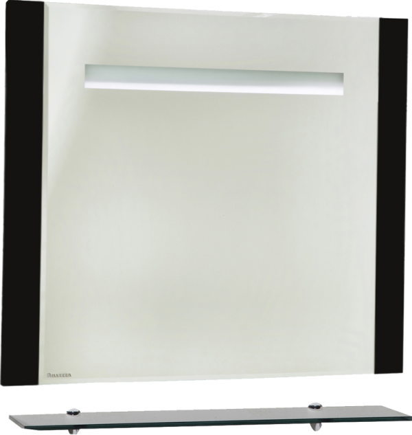 Зеркало Bellezza Берта 90 черное, с подсветкой и полкой