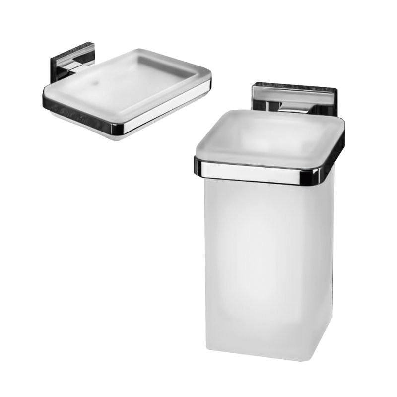 Набор Стакан Colombo Design BasicQ B3702.CR-VAN + Мыльница B3701.CR-VAN