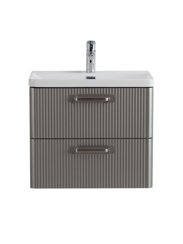 Тумба с раковиной BelBagno Due 50 ручки матовый атласный никель, сатин