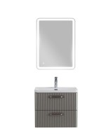 Тумба с раковиной BelBagno Due 50 ручки матовый атласный никель, сатин