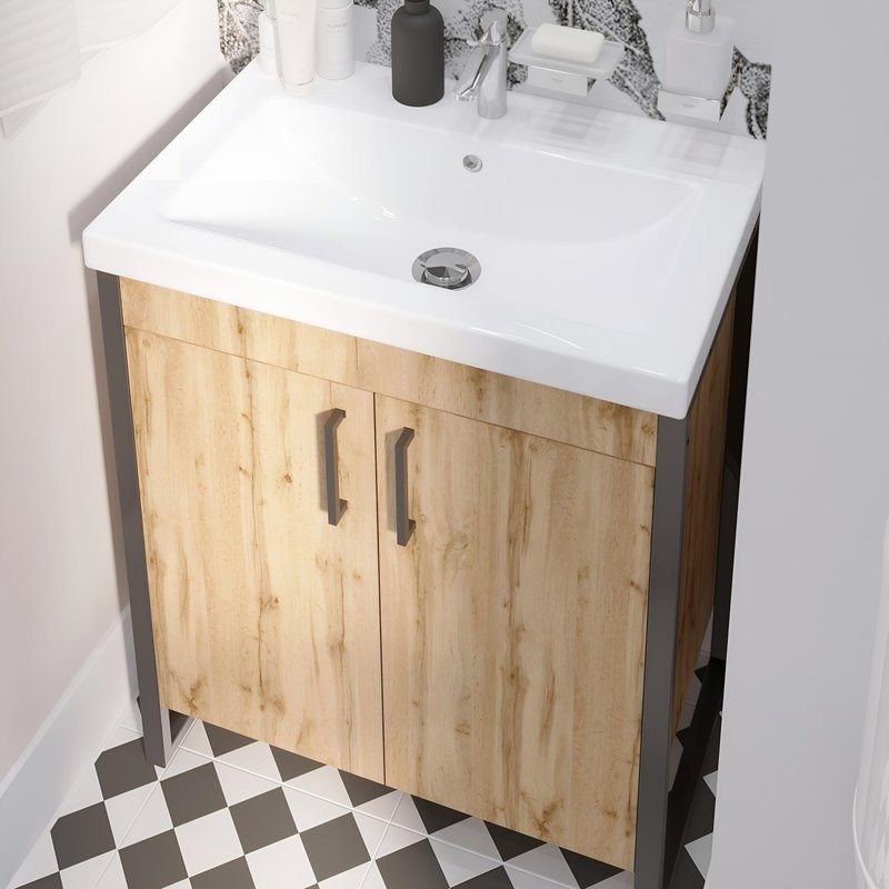 Мебель для ванной комнаты 1MarKa Grunge Loft 70Н дуб вотан