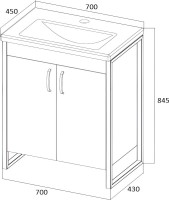 Мебель для ванной комнаты 1MarKa Grunge Loft 70Н дуб вотан