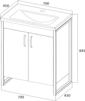 Мебель для ванной комнаты 1MarKa Grunge Loft 70Н дуб вотан