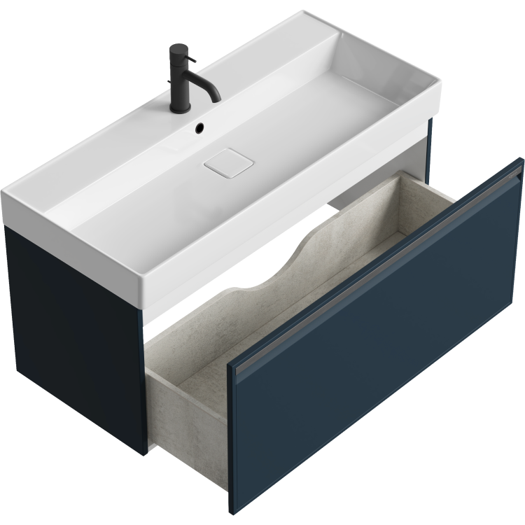 Тумба под раковину без столешницы Aqwella Pure 100 серая