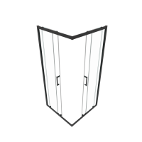 Душевой уголок Triton 80x80 см, без поддон, профиль черный, стекло прозрачное