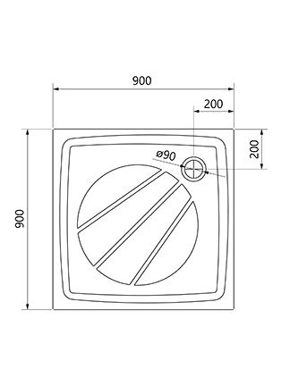 Поддон для душа Ravak Galaxy Pro Perseus Pro-90 матовый белый
