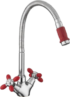 Смеситель для кухни Fashun A43127-10 хром, красный