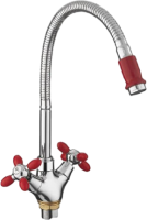 Смеситель для кухни Fashun A43127-10 хром, красный