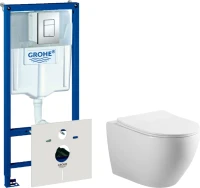 Комплект Унитаз подвесной Vincea Esse VT1-211 + Инсталляция Grohe Rapid SL 38772001 3 в 1 с кнопкой смыва + Шумоизоляция 37131000